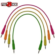 Pig Hog PP4X10 4-Pack 10-Inch 3.5mm Synthesizer Patch Cable Neon