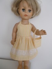 Vêtement de poupée 38-40 cm (n°133): robe avec dentelle + petit sac, NEUF