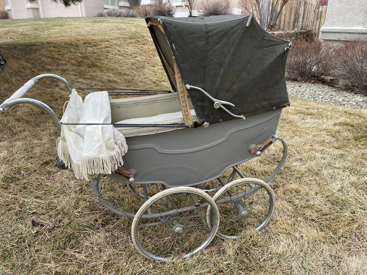 Antique Vintage 1940’s Silver Cross Coach Pram Baby Carriage Stroller  England