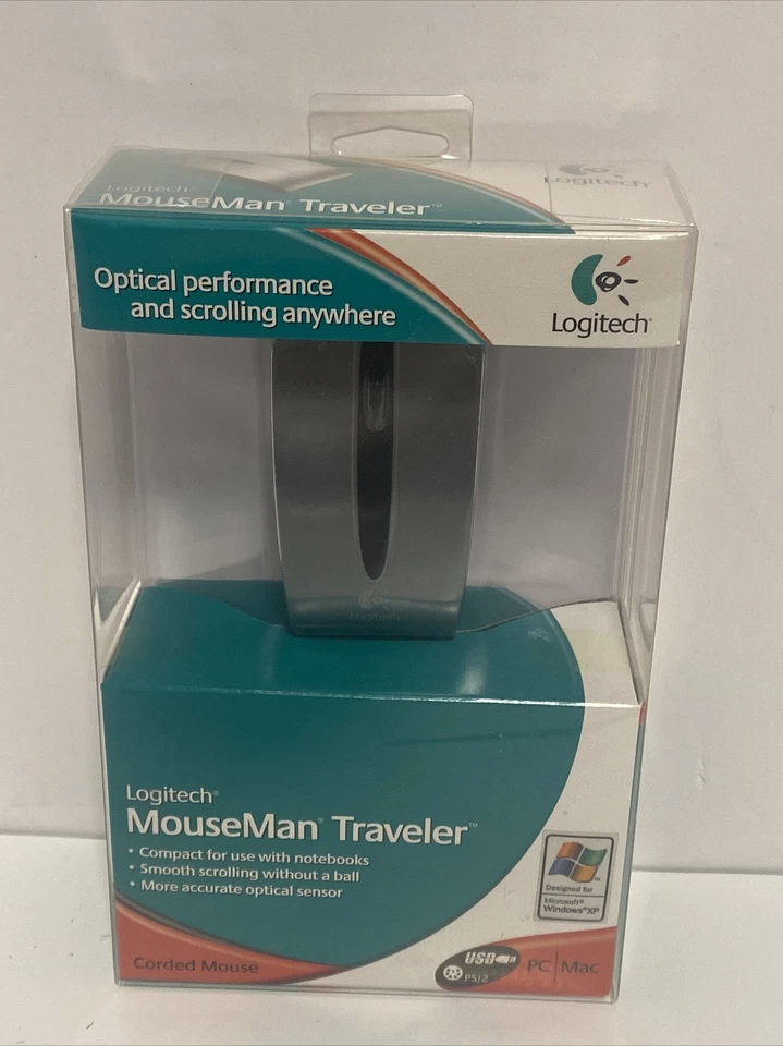 Logitech MouseMan Traveler USB Mouse-  PC/Mac, Corded Mouse /Read - Image 2 of 4