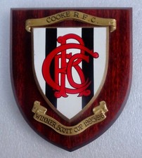 COOKE RUGBY FOOTBALL CLUB - Winner Scott Cup 1995/96 - Vintage Oak Shield/Plaque