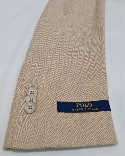 Polo Ralph Lauren Herringbone Collegiate Sportcoat Jacket Tan Size uk 38 eu 48 - Picture 9 of 9