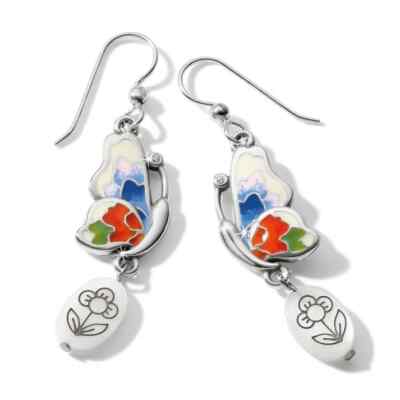 BRIGHTON Blossom Hill Butterfly Pearl Enamel Earrings NWT Style:  JA8803 $98