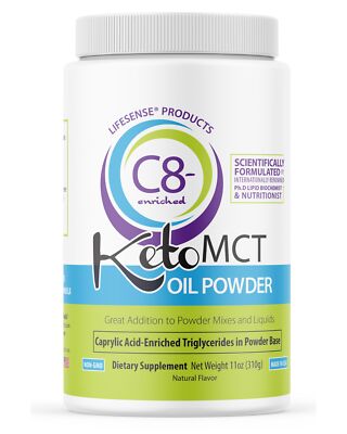 LifeSense C8 enriched MCT Oil Powder 11 oz (310g) formulated by Ph.D BUY DIRECT