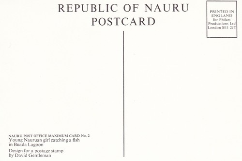Young Nauru Girl Catching a Fish David Gentleman Postcard Unused VGC - 第 2/2 張圖片