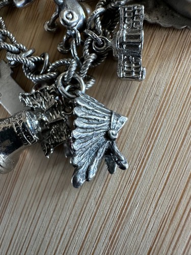 Sterling Silver Charm Bracelet w/ HTF Charms like 1944 Error Dime ...