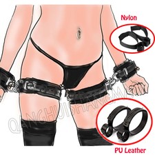 2 Style Wrist To Thigh Leg Cuffs Handcuffs Ankle Cuff Straps Bondage Restraint