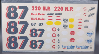 Fred Cady | No. 138 | 1:25 1957-58 Chevrolet Baker Racing #87 Decals | eBay