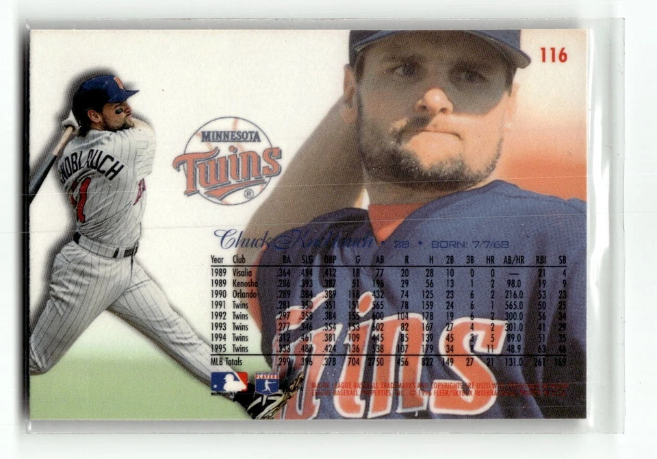 1996 Flair Gold Chuck Knoblauch #116 Minnesota Twins BASEBALL - Image 2 of 2