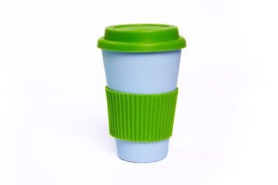 10 x blau/grün umweltfreundliche recycelte Kaffee Reisebecher - Ausverkauf Schnäppchen 