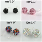 Sparkle CZ Crystal Round Disco Ball Sliver Stud Earrings 6mm 8mm 10mm 12mm New