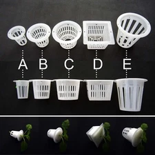 10X Clear White Mesh Pot Net Cup Basket Hydroponic Aeroponic Plant Grow Clone