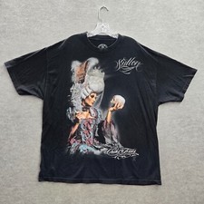 Sullen Men Shirt 2XL Black Carlos Torres Pirate Ship Girl Skull Ink Logo Graphic