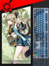 Genshin Impact Kirara Keycap Button PBT Cherry MX 108Keys Sublimation For Keypad