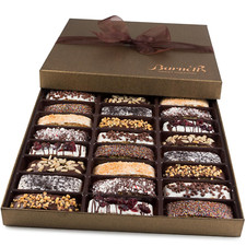 24 Chocolate Biscotti Gift Baskets, Gourmet Cookie Basket for Him and Her Food D