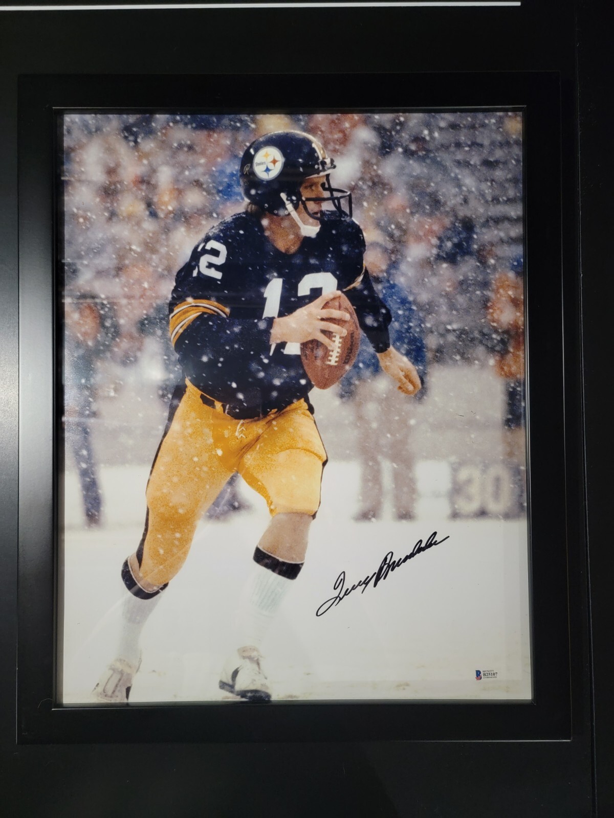 Terry Bradshaw Autographed Signed Pittsburgh Steelers 16x19 Steelers Football Framed Photo w/ COA 