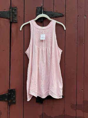 Free People We The Free Go To Town Tank Top Pink Lemon Small S Classic Bohemian