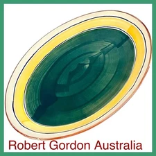 Robert Gordon Australia Platter Oval Green Yellow Serving Dish 17"x13"