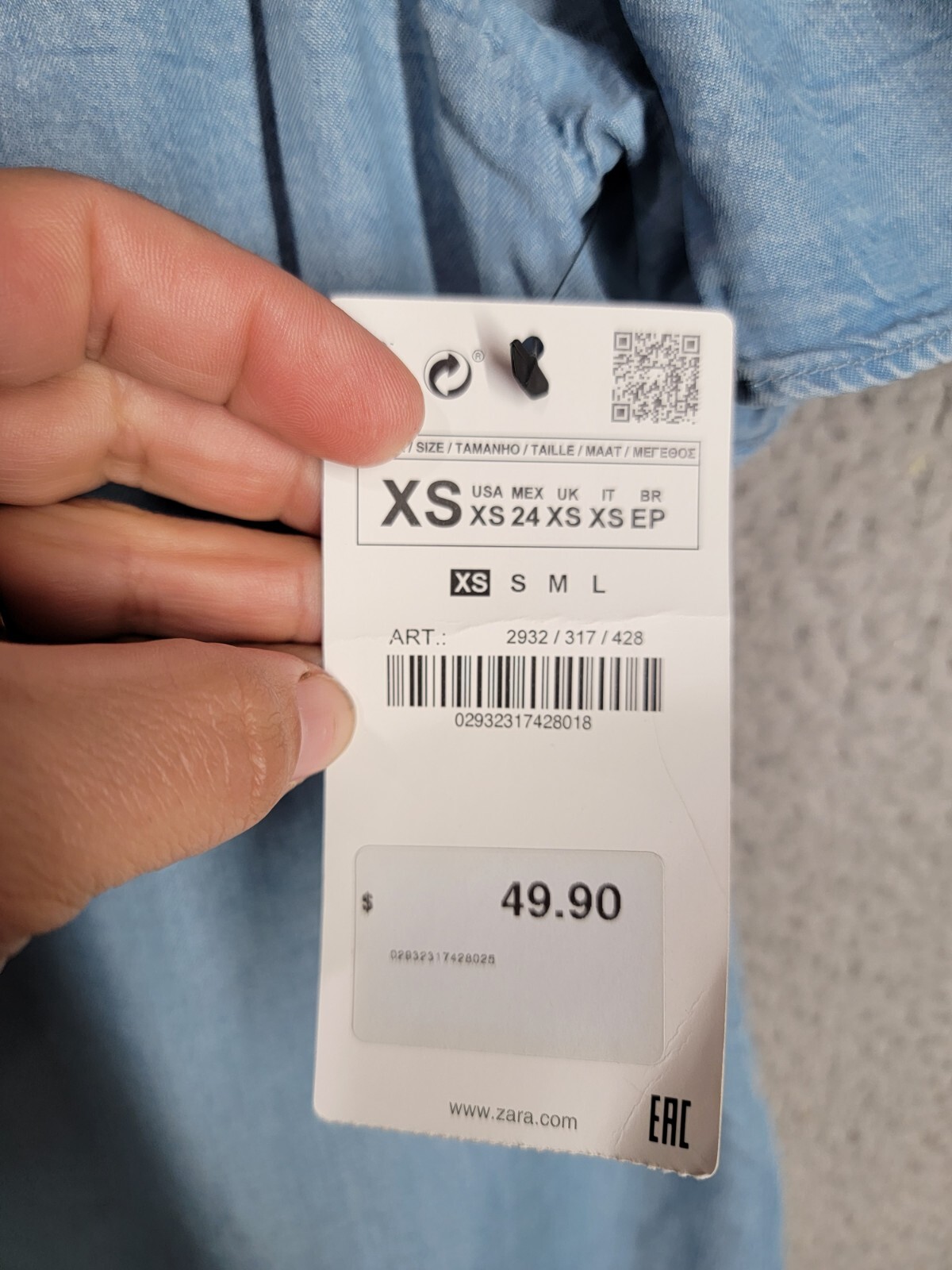 Zara Basic Collection Chambray Cold Shoulder Romp… - image 6