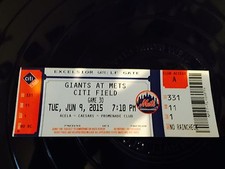 CHRIS HESTON~GIANTS 06/09/2015 NEW YORK NO HITTER-MLB TICKET STUB Brand New !