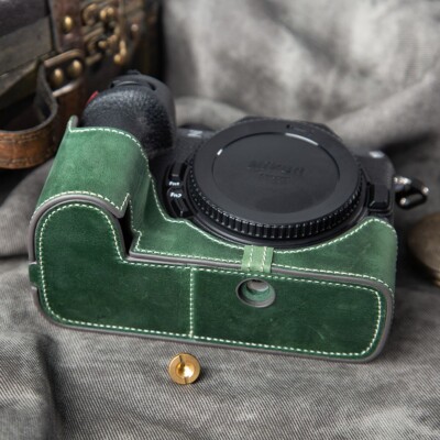 For Nikon Z5II Z5 M2 Green Handmake Genuine Leather Half Camera