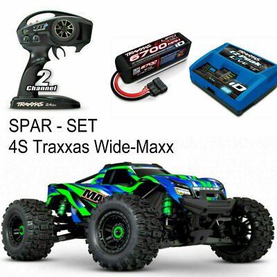 Traxxas # Wide Maxx Monster Truck Grün + 4S 6700 mAh Akku + Ladegerät RTR SET