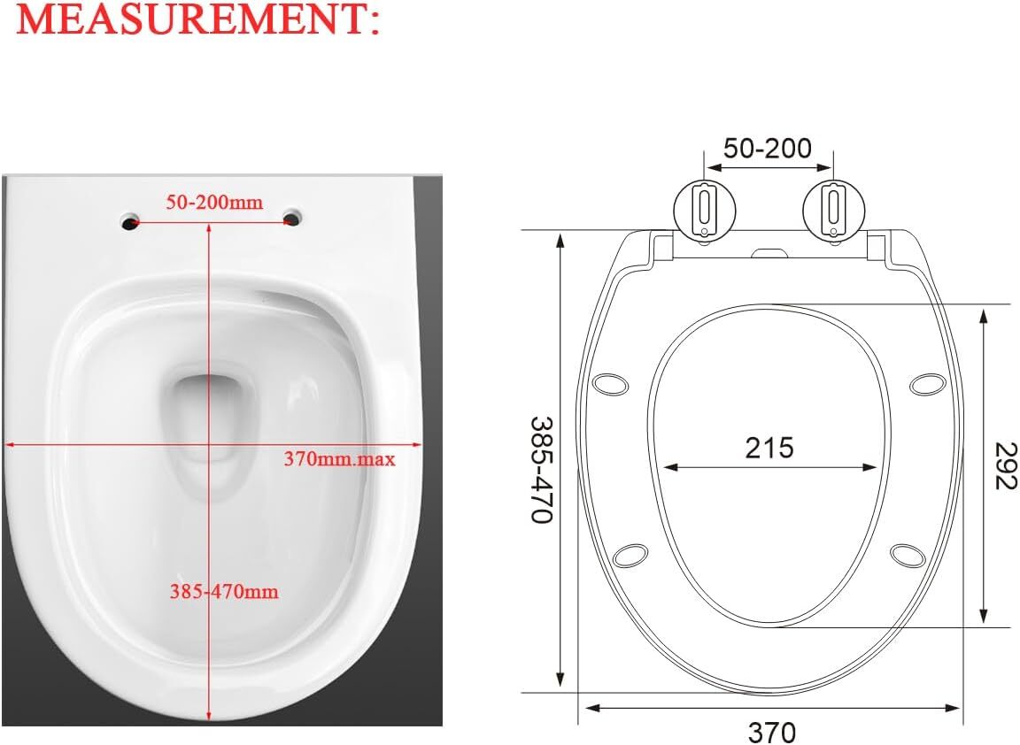 Quick Release Toilet Seat Soft Close Heavy Duty Universal Fit
