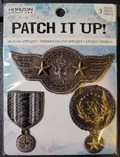 Patch It Up! 3 Military Patch Lot Iron-On Applique Horizon Group USA