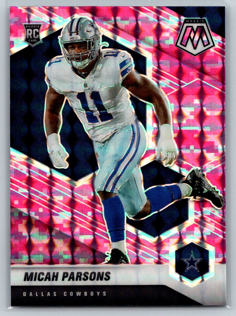 2021 Panini Mosaic Mosaic Camo Pink Prizm Micah Parsons #362 Rookie RC TC1348