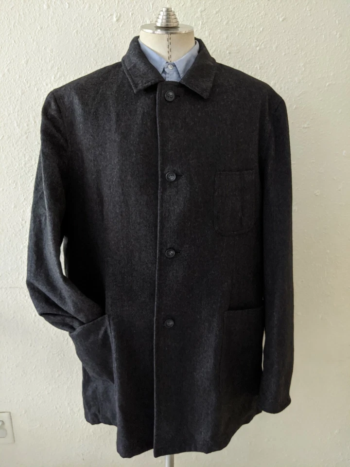 Brioni PURE CASHMERE Abrigo Coche Ligero 3/4 Largo Chaqueta Hombres XXL Gris Tweed Foto 4 de 4