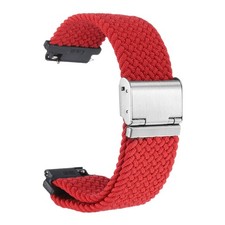 22mm Nylon Braided Watch Bands with Stainless Steel Buckle, Red