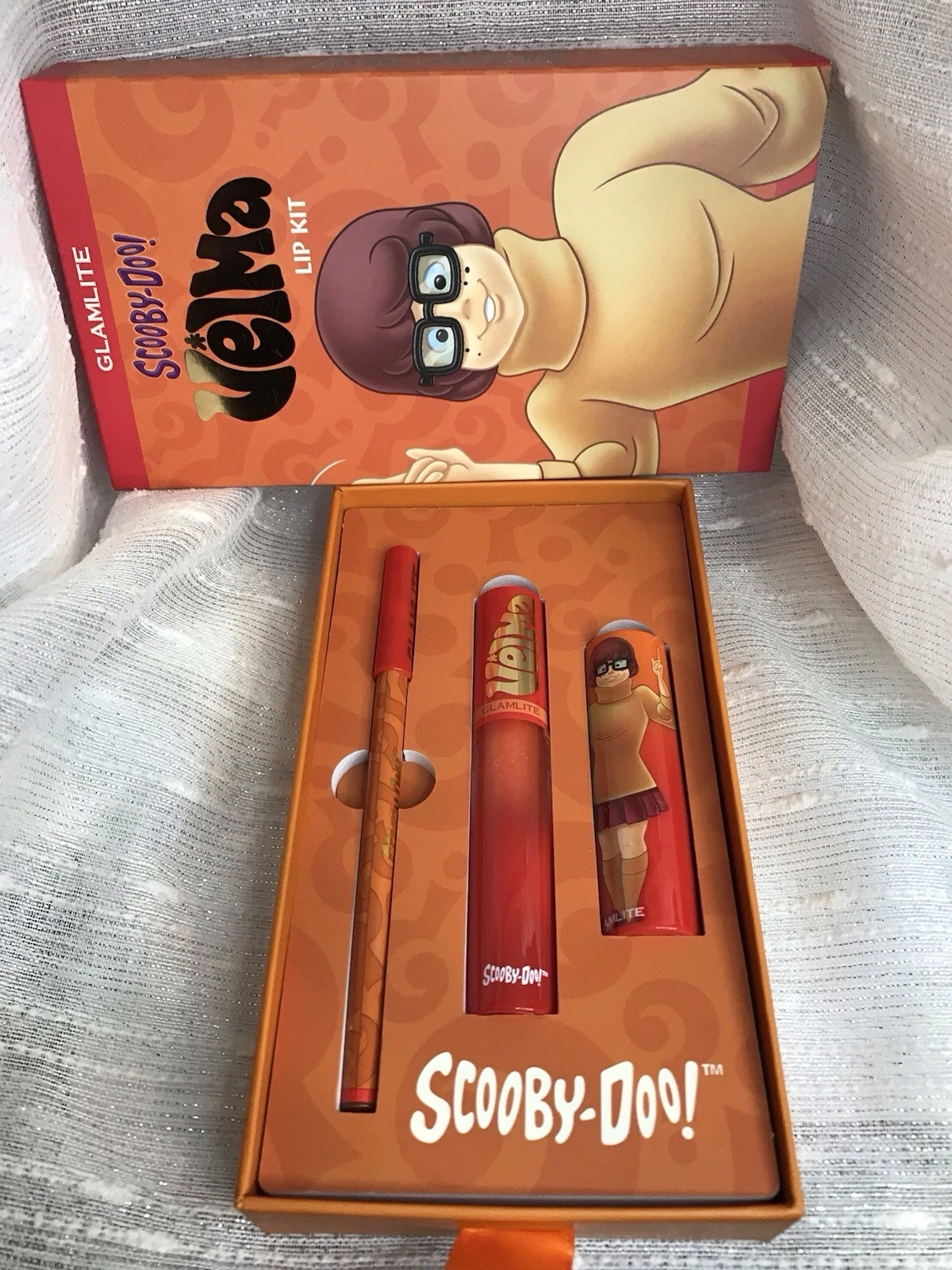 NEW Glamlite x VELMA Scooby-Doo 3 Piece Lip Kip Lipstick Lip Liner Lip Gloss