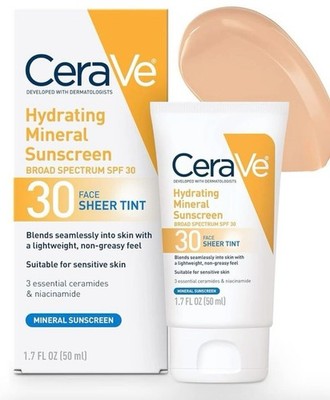CeraVe Moisturizing Mineral Sunscreen 50ml Face Sheer Tint SPF30