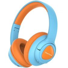 VibeTune Kids Bluetooth Headphones, 60H Play, Volume Limited, Foldable - Blue