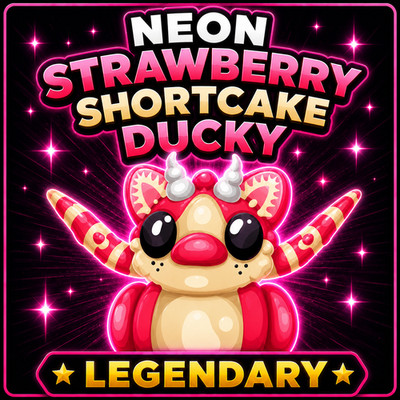 NEON STRAWBERRY SHORTCAKE DUCKY (BILLIG) ADOPTIEREN SIE EIN HAUSTIER VON MIR - BILLIGSTES AUF EBAY