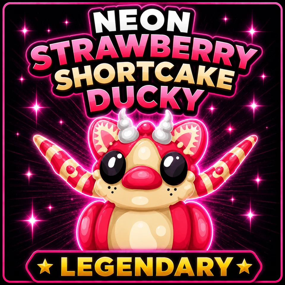 NEON STRAWBERRY SHORTCAKE DUCKY (CHEAP) ADOPT A PET FROM ME - CHEAPEST ON EBAY - Image 1 of 1