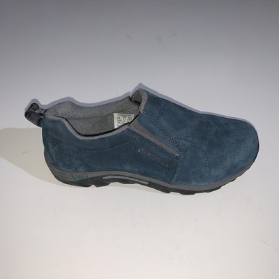 Merrell Jungle Moc Shoes Kids Size 5.5 Blue Suede Slip On Hiking Walking Casual
