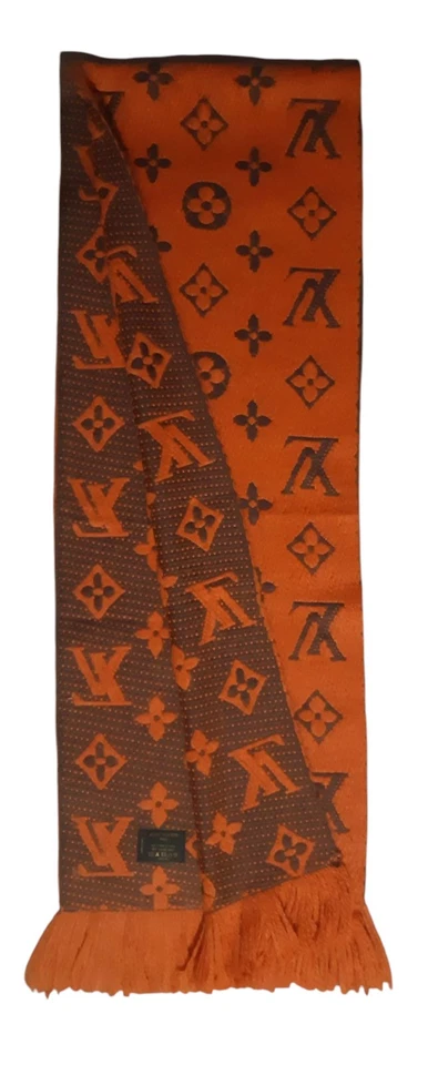 Louis Vuitton Orange Logomania Scarf in Wool - Image 3 of 4