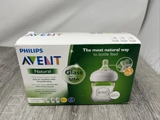 Philips AVENT SCF701/37 Natural Glass Baby Bottle, 4 Oz., 3 Pack, Clear NEW