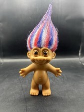 Vintage Russ Troll Doll Patriotic Red White Blue Hair 1990s Toy