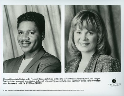 WOOPS! 8x10 b/w Press Photo/ Cleavant Derricks & Meagen Fay