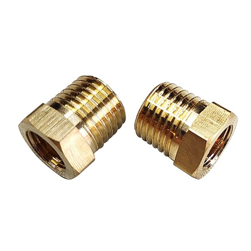 2 Pcs Brass Bushing 3/8" Male to 1/8" Female, 3/8" to 1/8" NPT Adapter Hex Brass