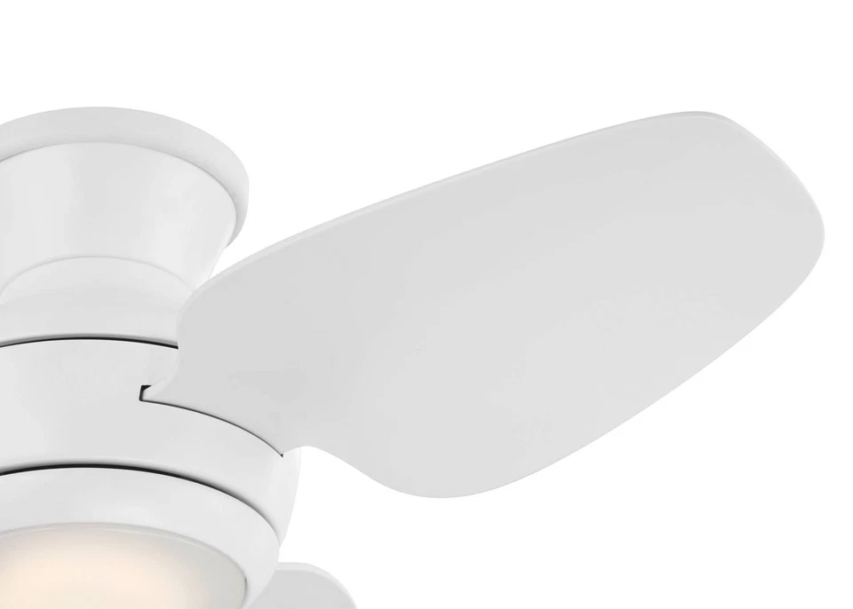 36" Casa Vieja Whirl Matte White LED Hugger Ceiling Fan with Remote - Image 4 of 4