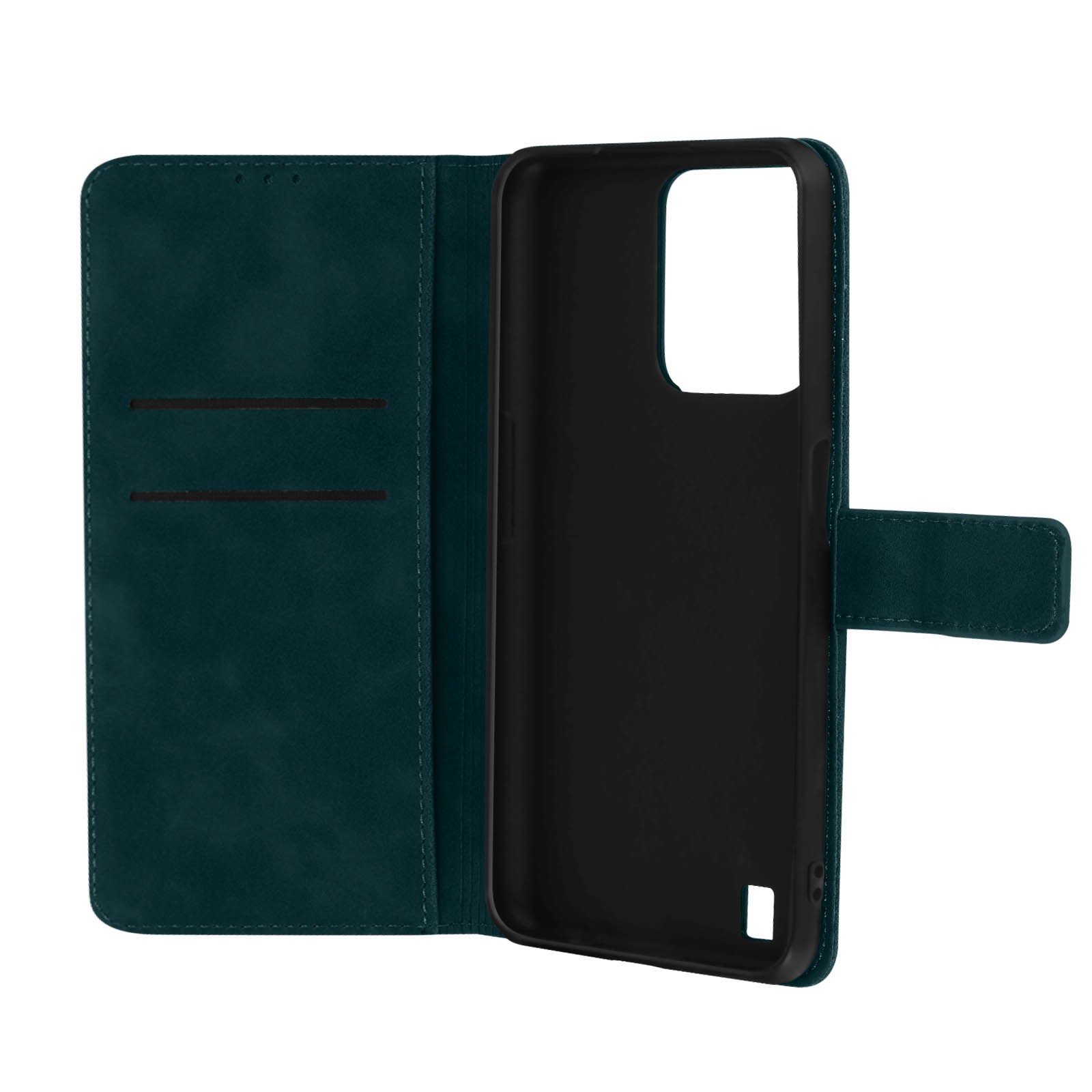 Housse portefeuille C31 Vert foncé en simili cuir avec support