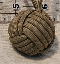 550 Paracord 1" Pinball Decorative Monkey's Fist 5" Long, Key Fob/Chain