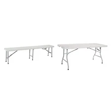 Office Star Resin 6 Foot Folding Bench and 6 Fold in Half 6 Foot Bench + Table