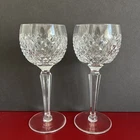 EUC VTG Waterford Crystal Alana Diamond Wine Goblets Glasses Set of 2 Ireland