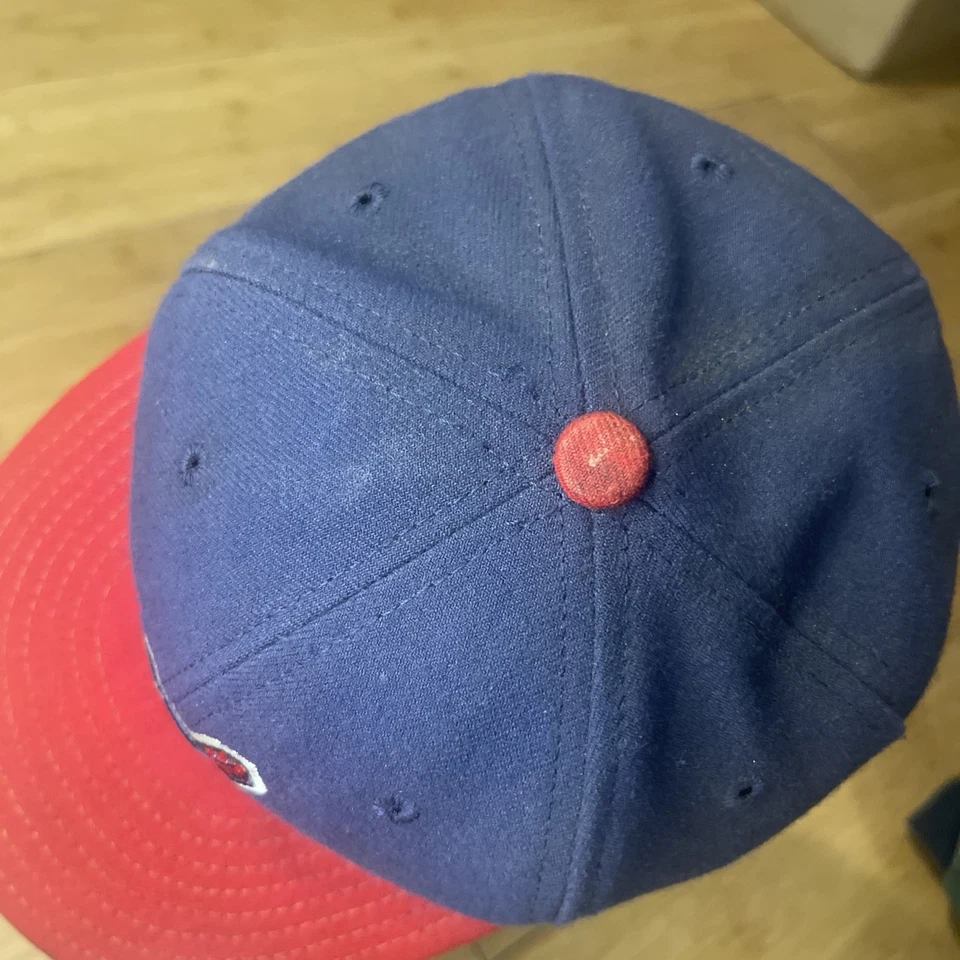 New Era 59FIFTY O/F Cool Base USA Cleveland Indians Chief Wahoo Fitted 7 1/4 Hat - Image 4 of 4