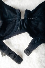 La Perla 32C Black Peekaboo Eyelet Balconette Bra Underwire Designer