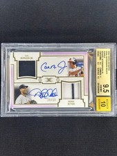 CAL RIPKEN JR. DEREK JETER 2024 Topps Definitive Purple Patch Auto /10 BGS 9.5